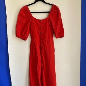 H&M Linen Like Red/Orange xxl long dress